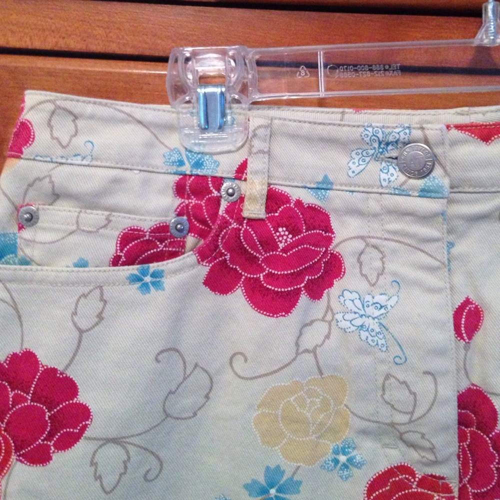 Ann Taylor Floral Skirt - Cream, Red, Blue - Picture 3 of 3